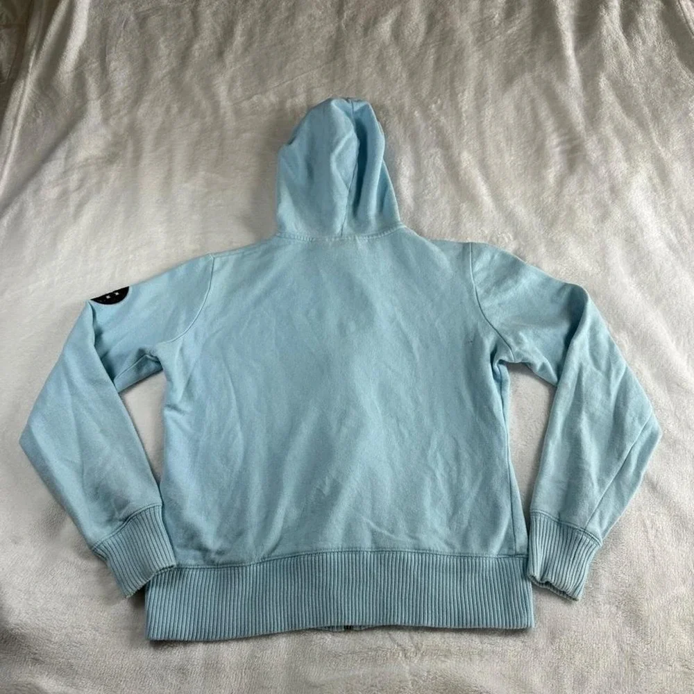 Tory Burch light blue full zip logo jacket y2k vintage mcbling